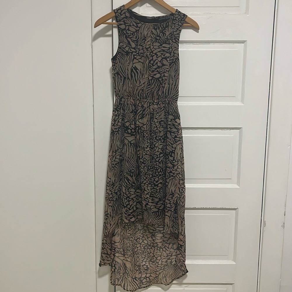 Primark sheer asymmetrical open back dress